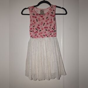 Charming Pink and White Cherry Kids Dress
